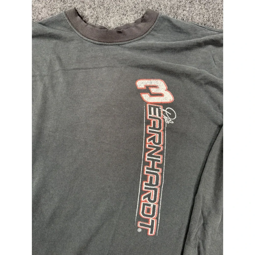 VTG Dale Earnhardt NASCAR Long Sleeve T Shirt XL Black Distressed Racing Tee